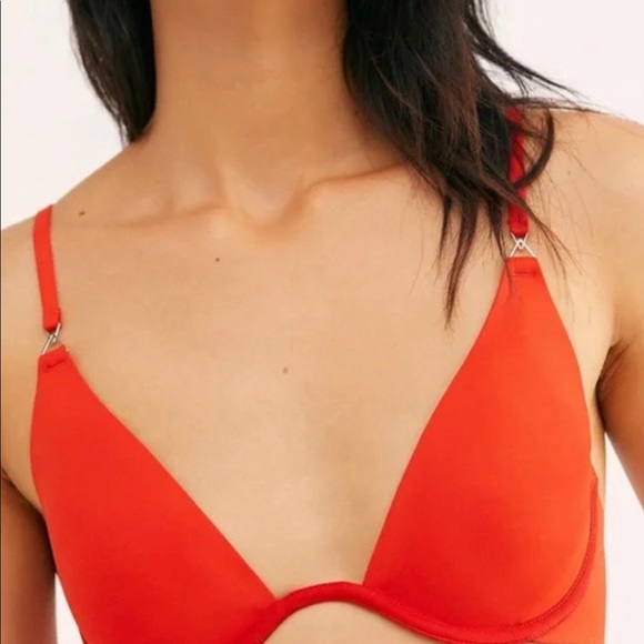 NWT Free People Synthetic Ari underwire bra in tango red, size 34B - Picture 3 of 5